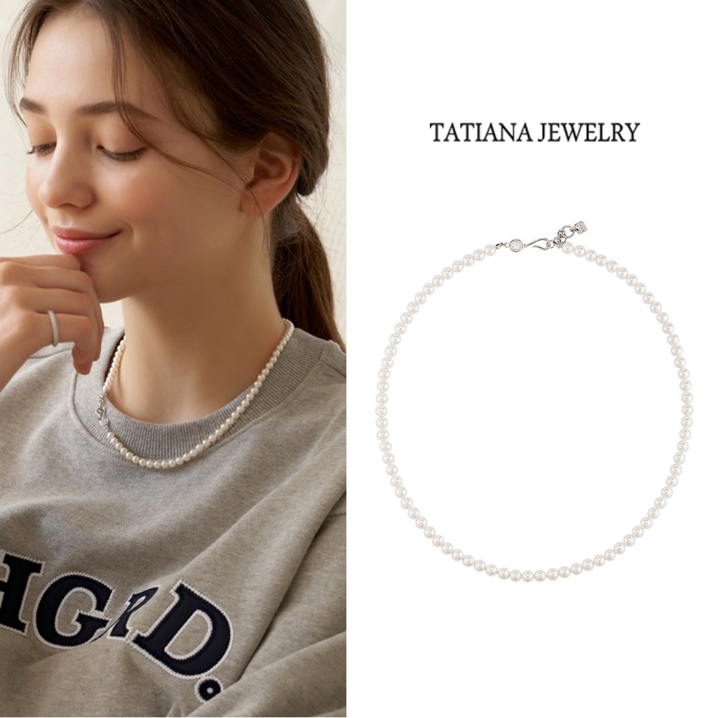 【TATIANA】Classic Swarovski 5mm Pearl Necklace ネックレス
