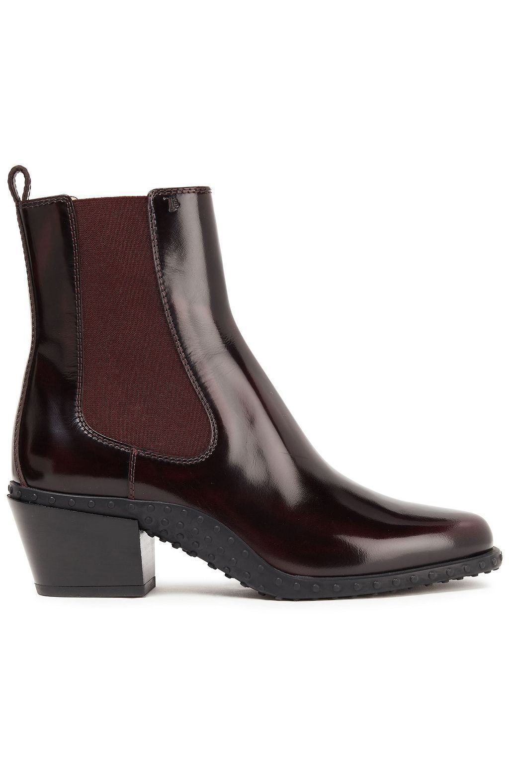 【TOD'S】ポリッシュ加工レザー アンクルブーツ
