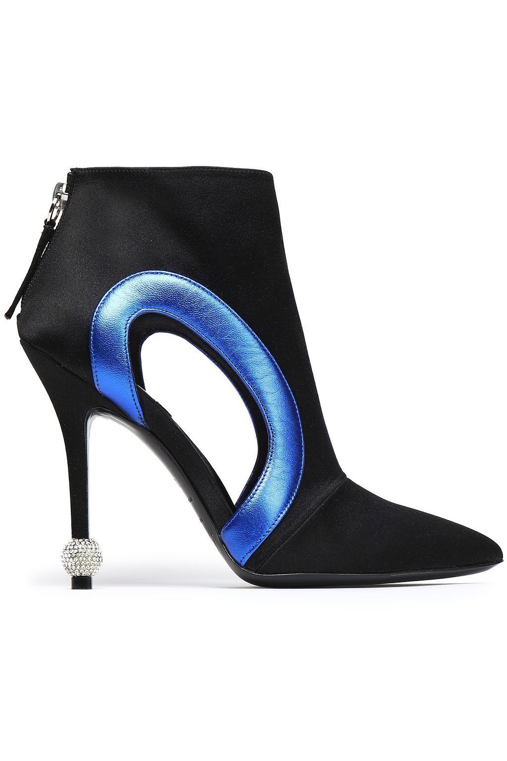 【ROGER VIVIER】ツートーン サテン アンクルブーツ