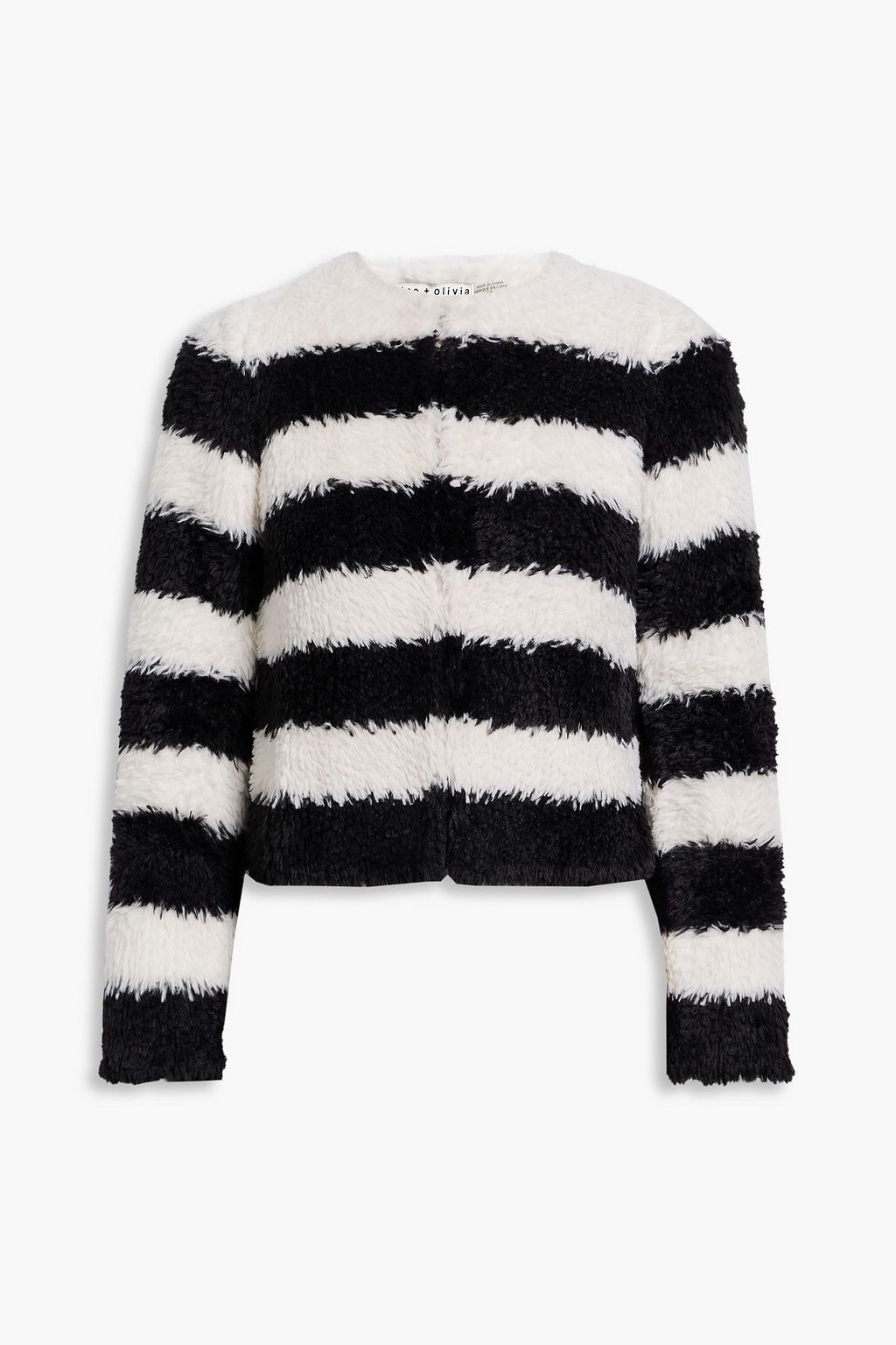 【ALICE + OLIVIA】フェイクファー ジャケット ストライプ