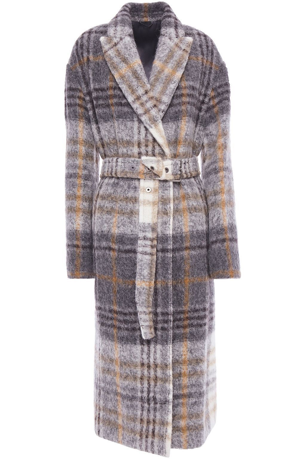 【BRUNELLO CUCINELLI】チェックブラッシュドフェルト コート