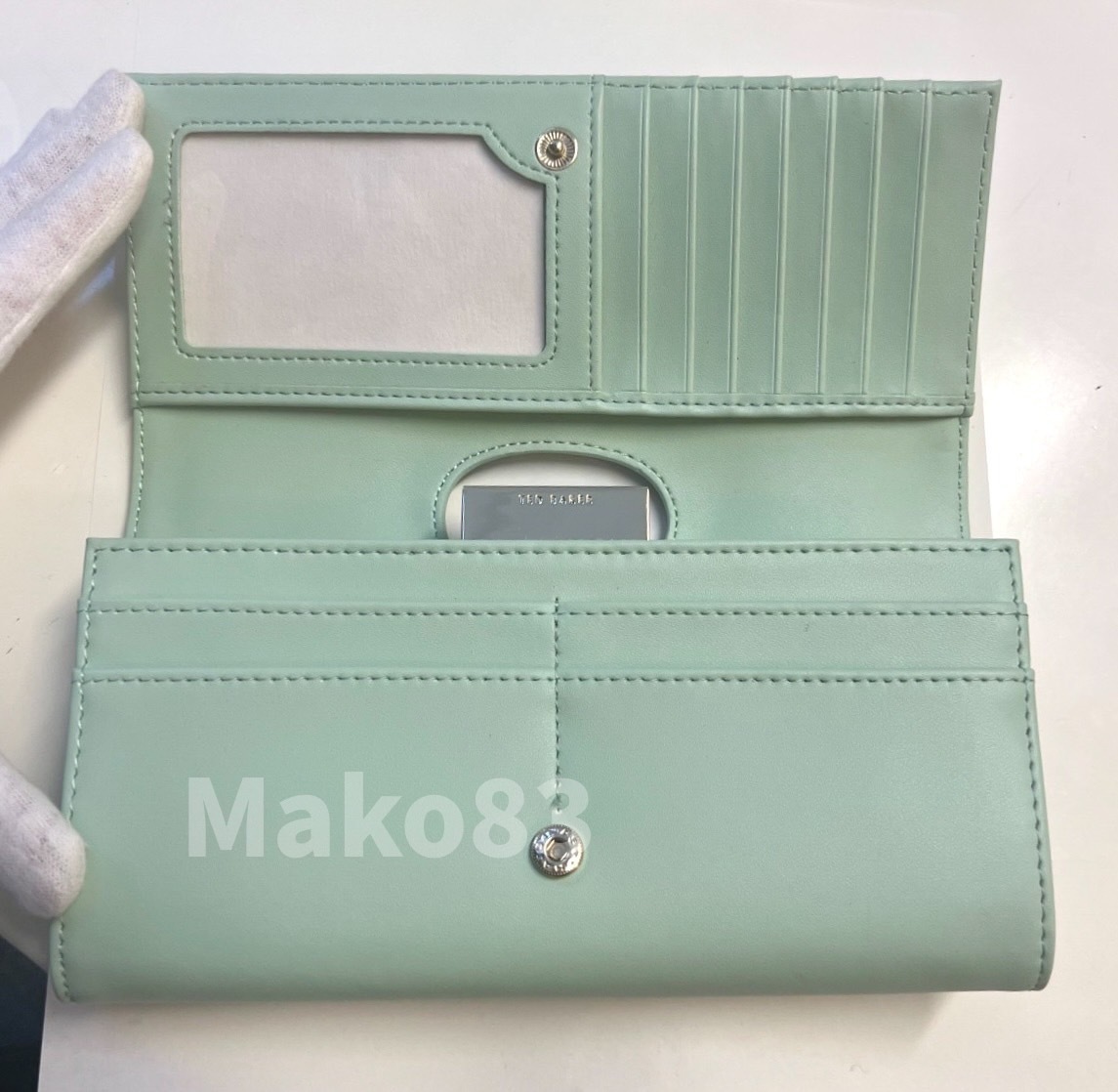 【TED BAKER】NIKTA ブラッシュストロークプリント がま口長財布 TED BAKER】NIKTA ブラッシュストロークプリント がま口長財布