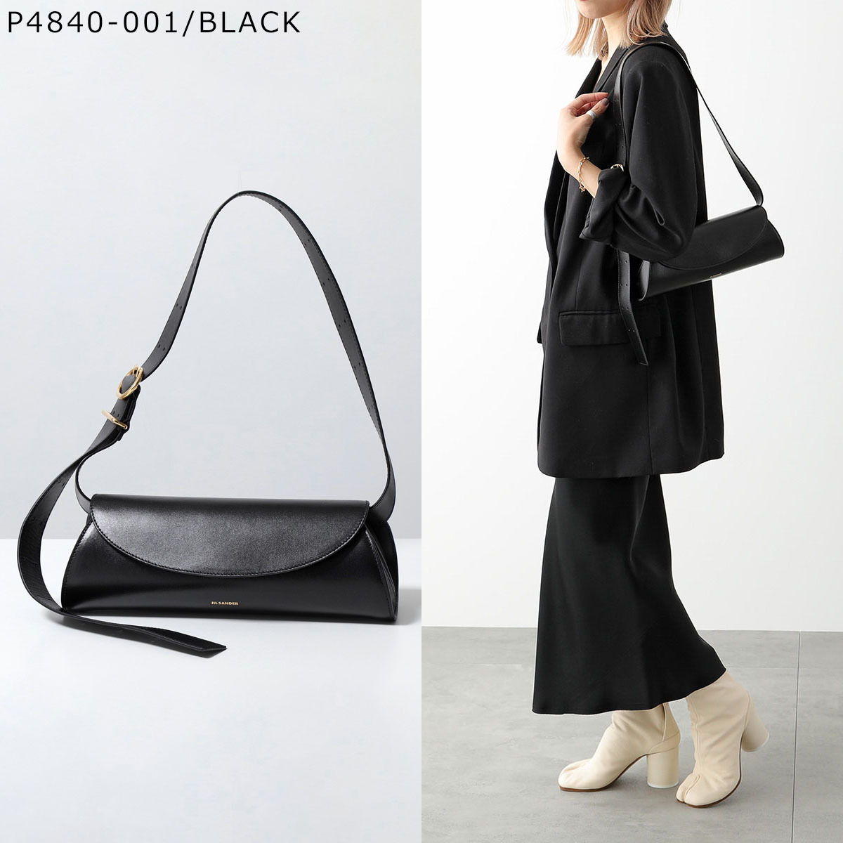 JIL SANDER ショルダーバッグ J07WD0023 P4840 001 JIL SANDER ショルダーバッグ J07WD0023 P4840 CANNOLO SM (Jil