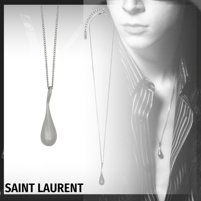 SAINT LAURENT メタル ドロップ チャーム チェーン ネックレス