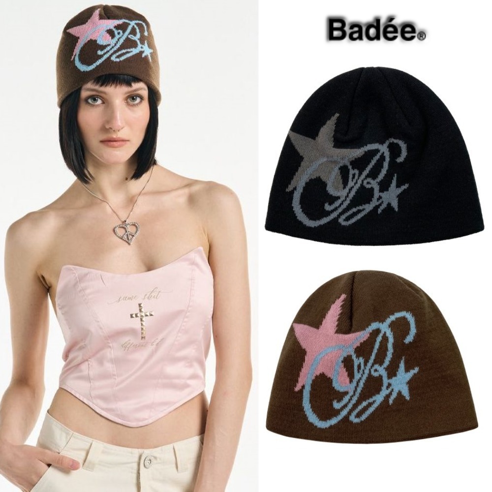 BADEE★韓国★Star Jacquard Beanie ニット帽/追跡あり