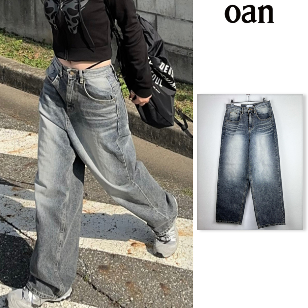 【oan】(Unisex) Deep Grayish Denim Pants