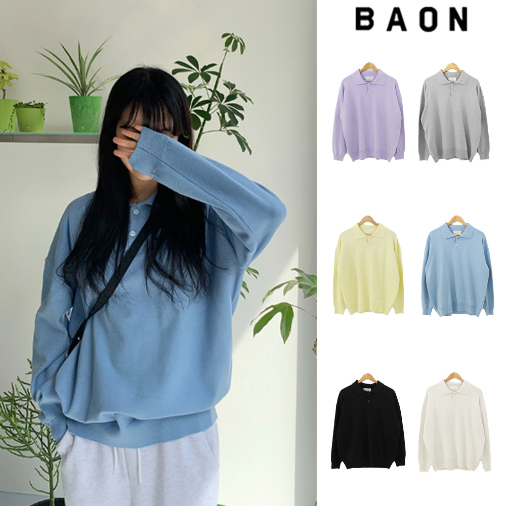 【BAON】[unisex] Hadetsu Collar Over Knit