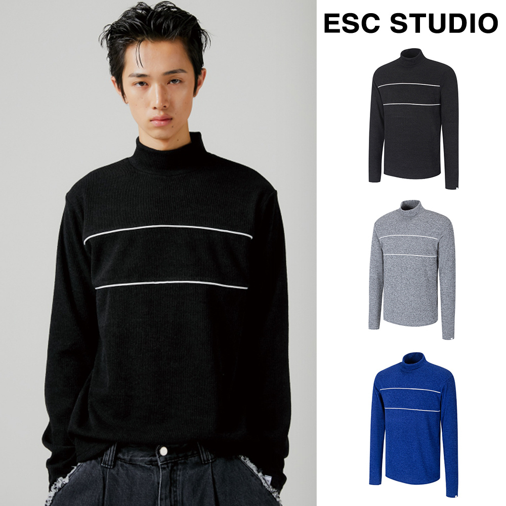 【ESC STUDIO】22FW★ knit half neck polo