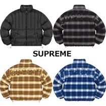 関税込 22AW Week8 Supreme Flannel Reversible Puffer Jacket