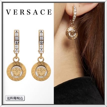 VERSACE ゴールドトーン クリスタル メデューサ ピアス 人気【BUYMA】