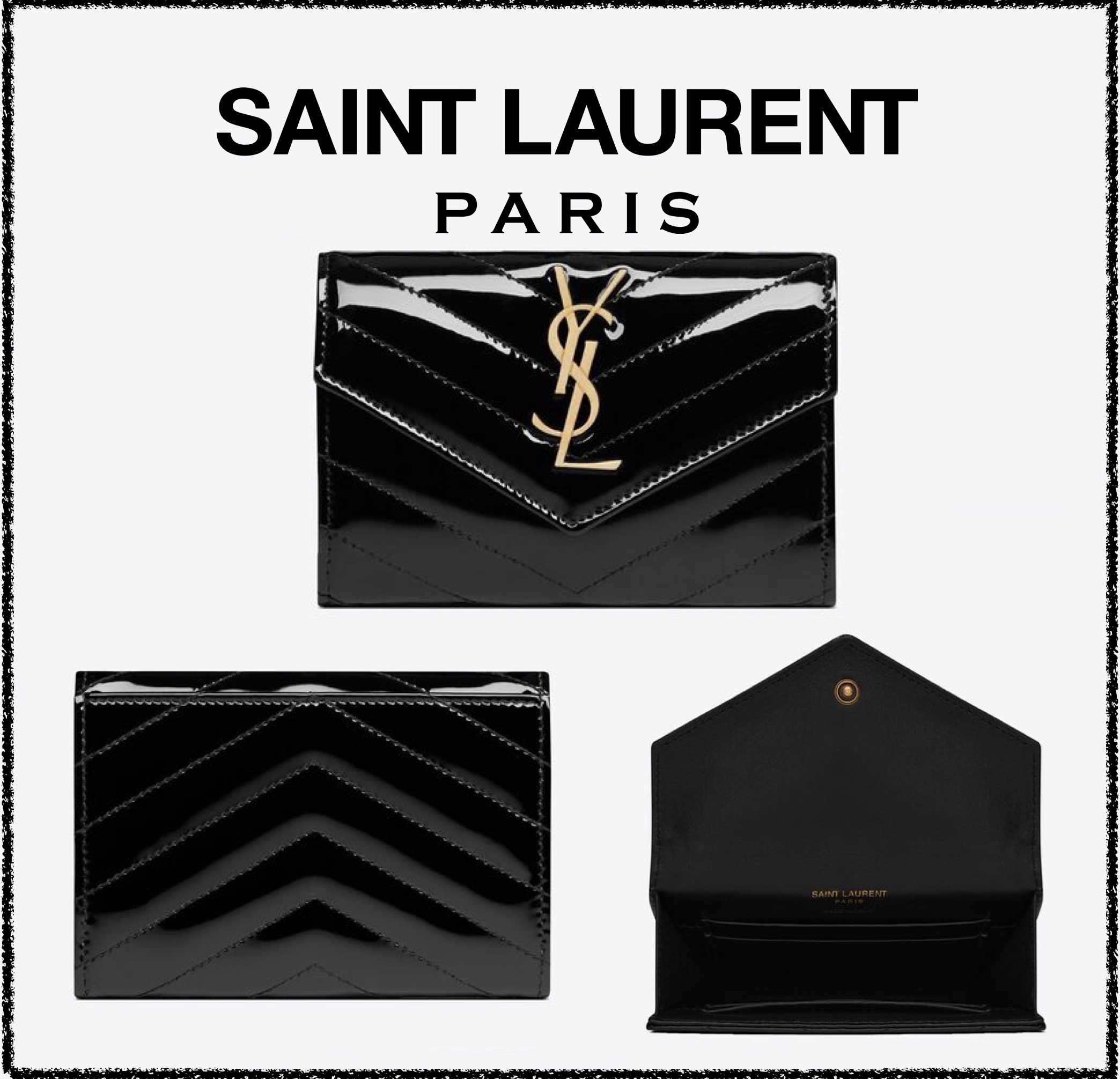 購入の割引 【Saint Laurent】パテントレザー エンベロープウォレット - www.gorgas.gob.pa