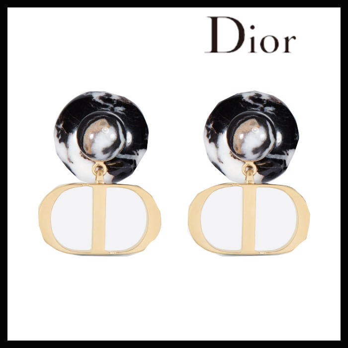 DIOR】DIOR TRIBALES ピアス♪ メタル & ジャスパーパール - www