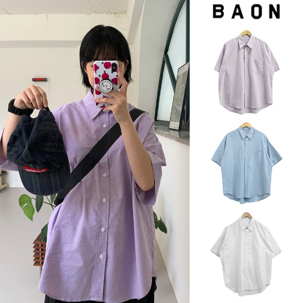 【BAON】[unisex] Hatty Short Sleeve Shirt