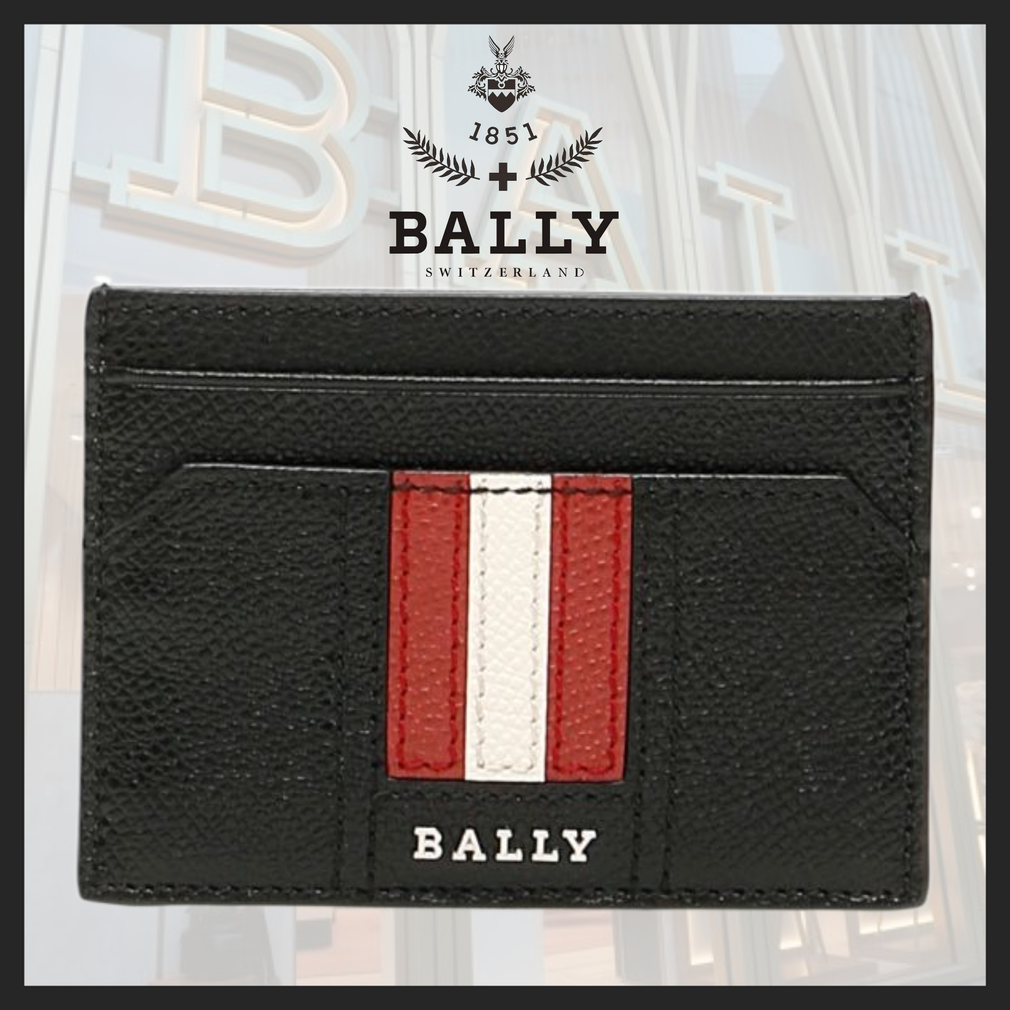 BALLY◇バリー THAR サフィアーノレザー カードホルダー 黒 超SALE期間