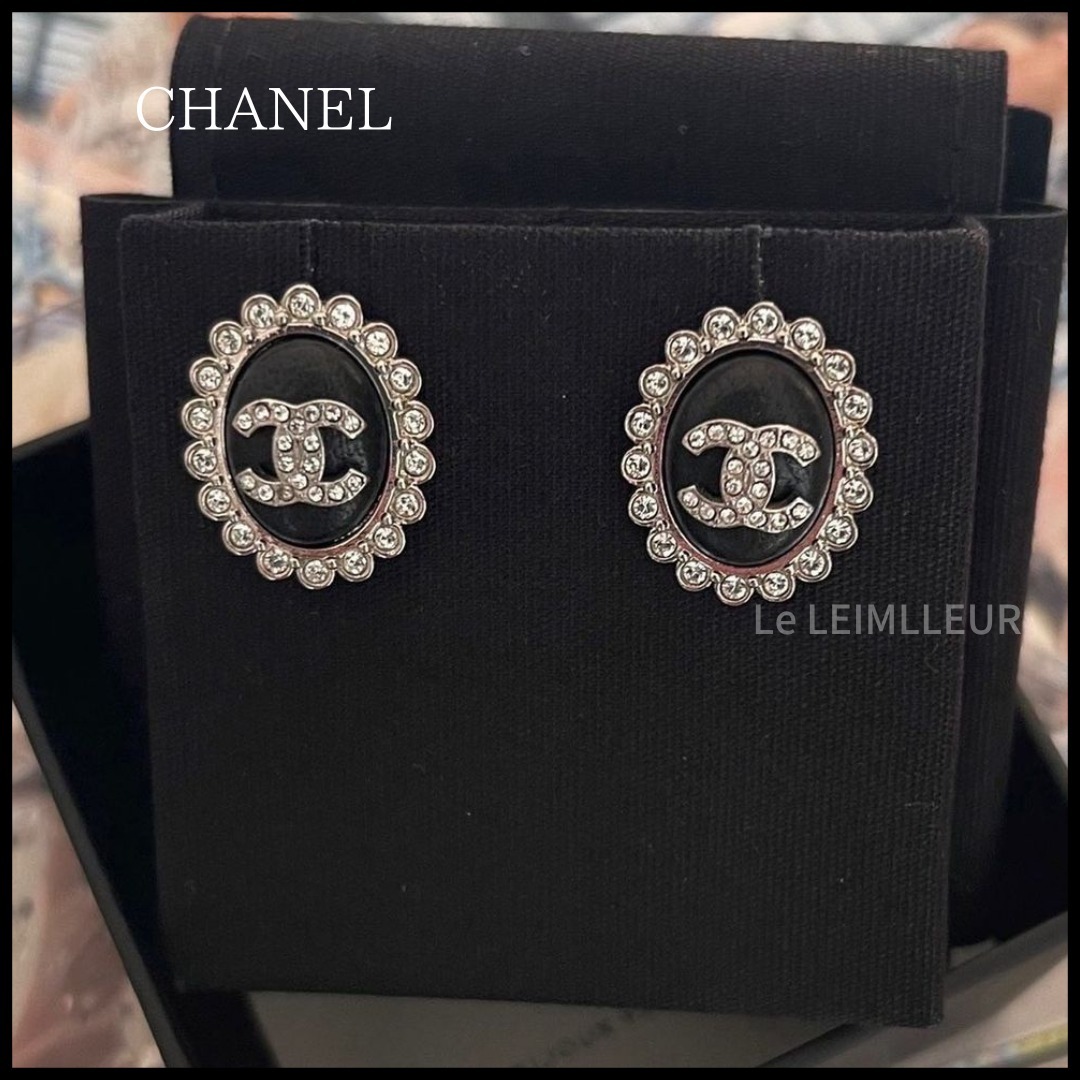 ブリヤンテス・レッド 【希少品】CHANEL 22レザー×ココマーク ピアス