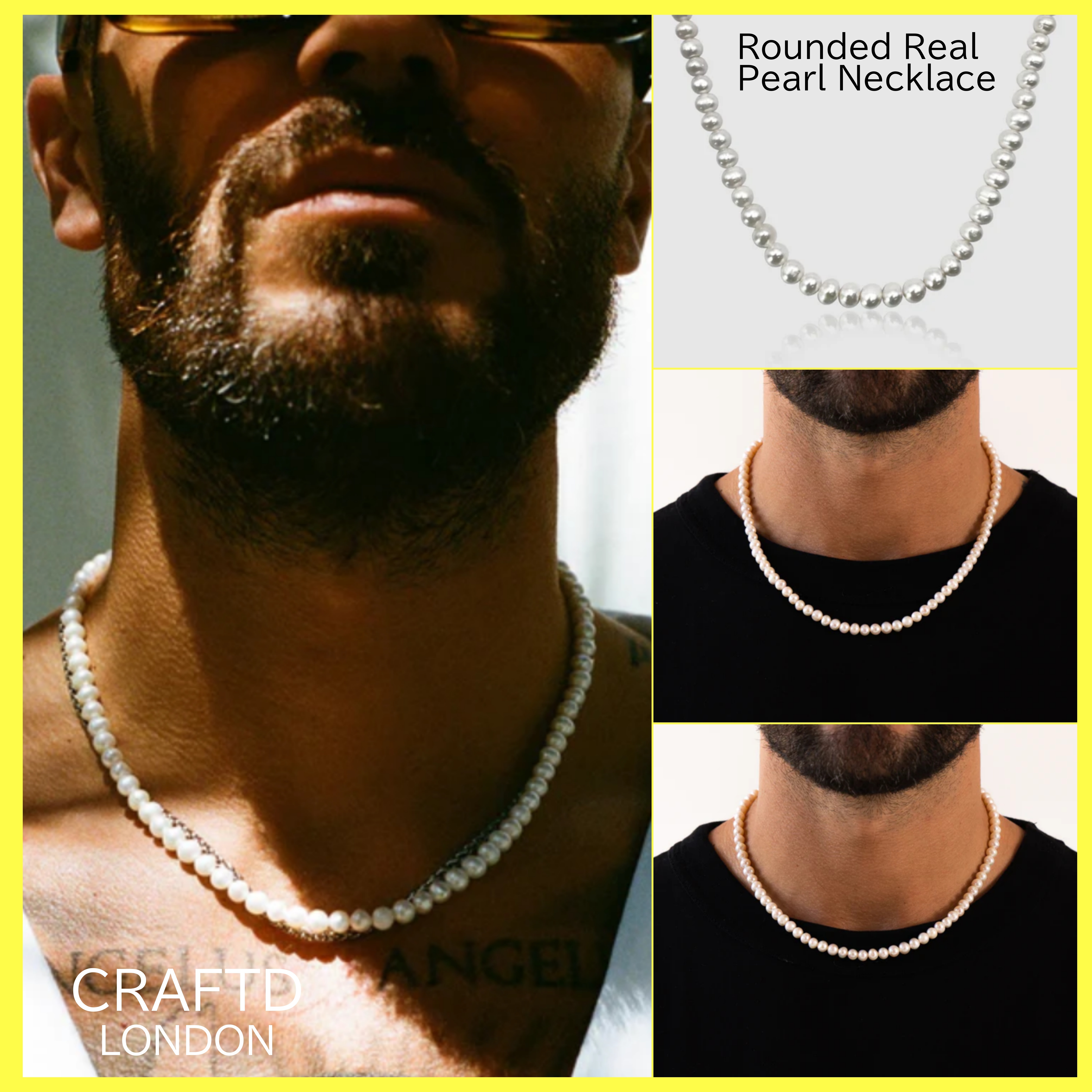 送料税込【CRAFTD London】Rounded Real Pearl Necklace☆国内発