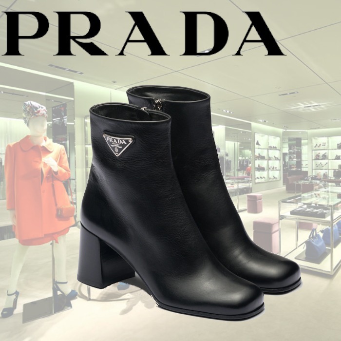 【22AW】新作 レザー ブーティー ◆プラダ◆