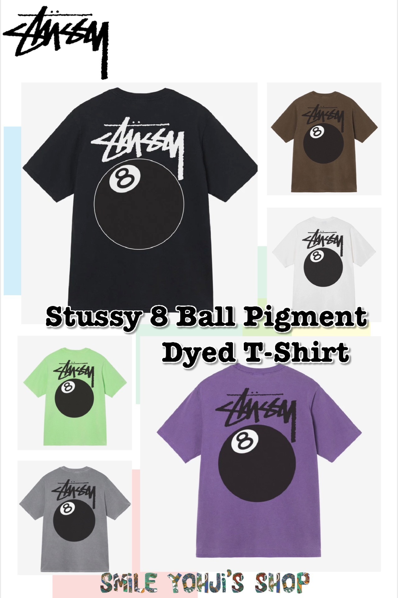 ★大人気★Stussy 8 Ball Pigment Dyed T-Shirt
