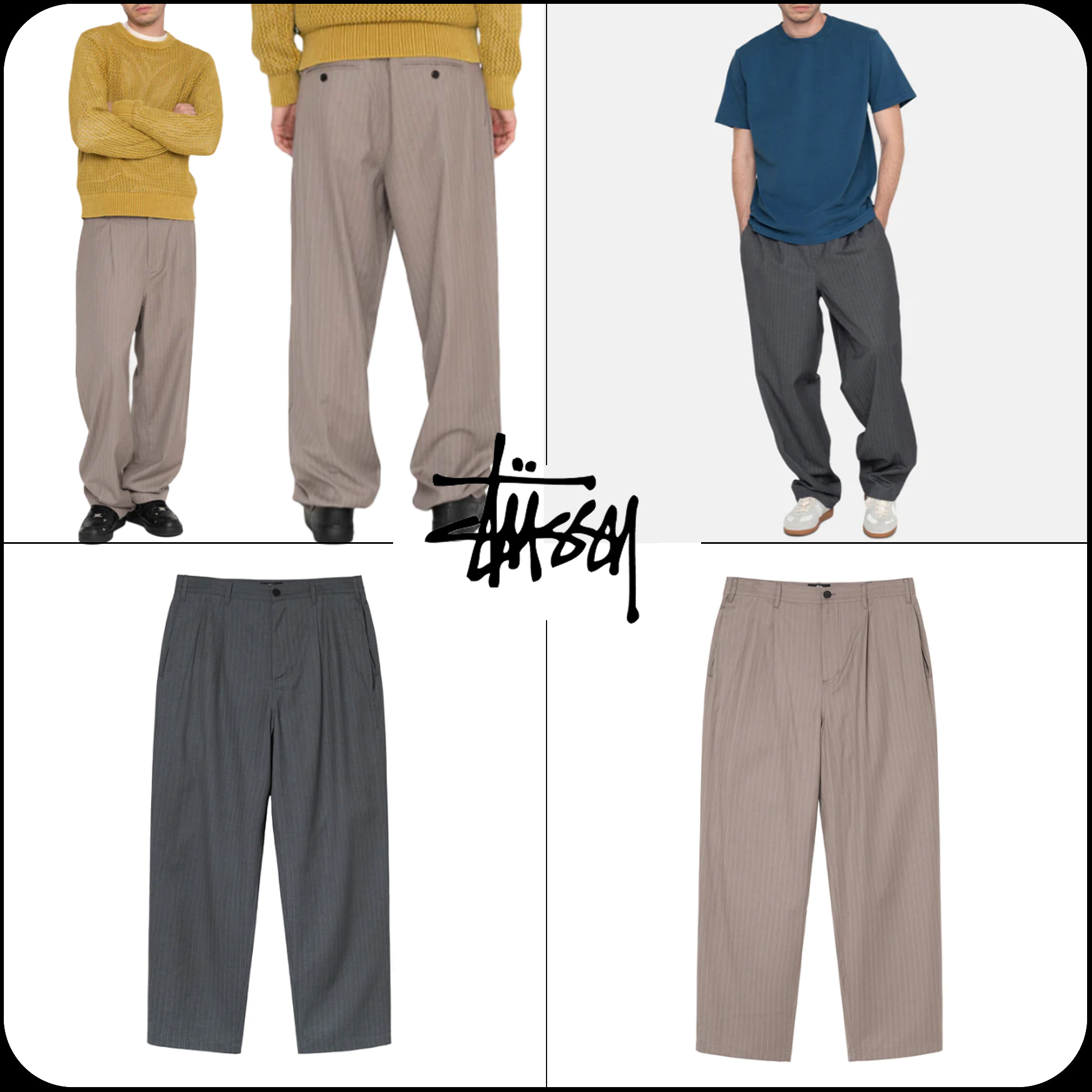 STUSSY STRIPED VOLUME PLEATED TROUSER 34 | nate-hospital.com