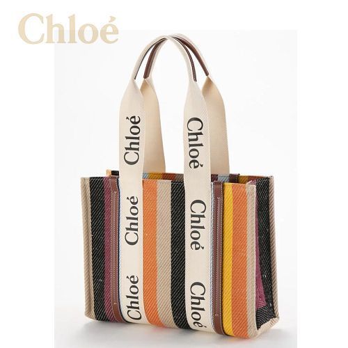 ☆Chloe☆ Medium WOODY Tote トートバッグ BROWN MULTI♪