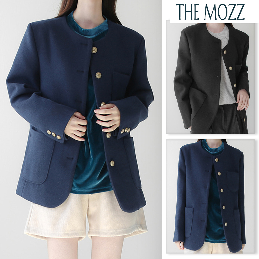 【THE MOZZ】bound no collar jacket