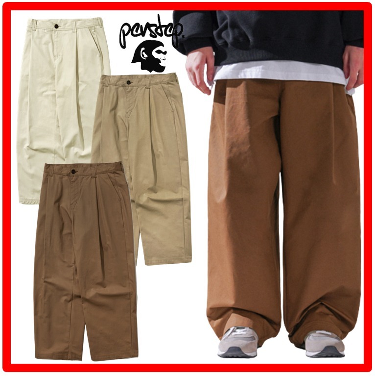 ★韓国の人気★【PERSTEP】★Beige Mood Cotton Pant.s★
