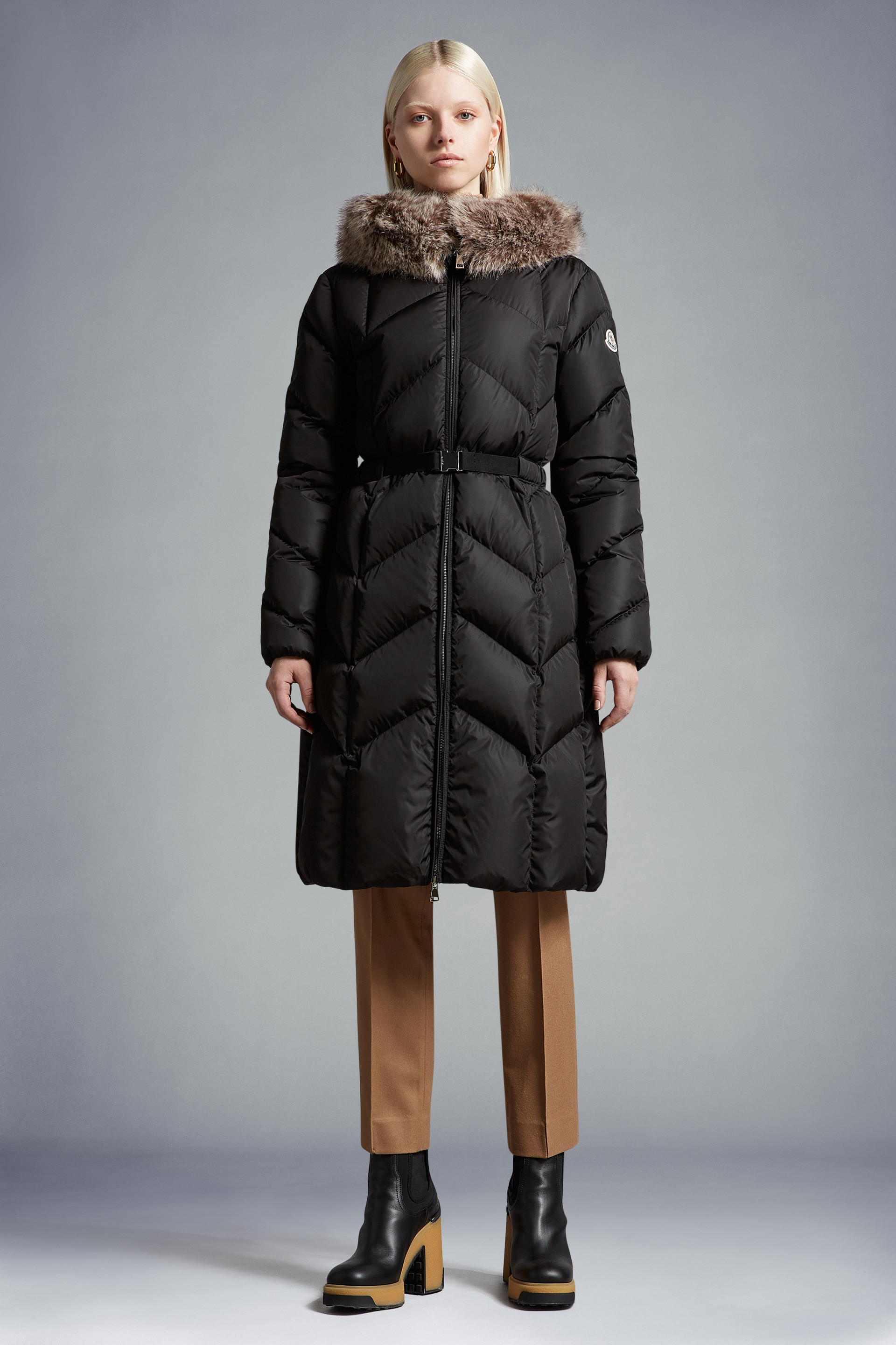 MONCLER2022/23秋冬 エコファー/フード付ダウンコート GENISSIAT