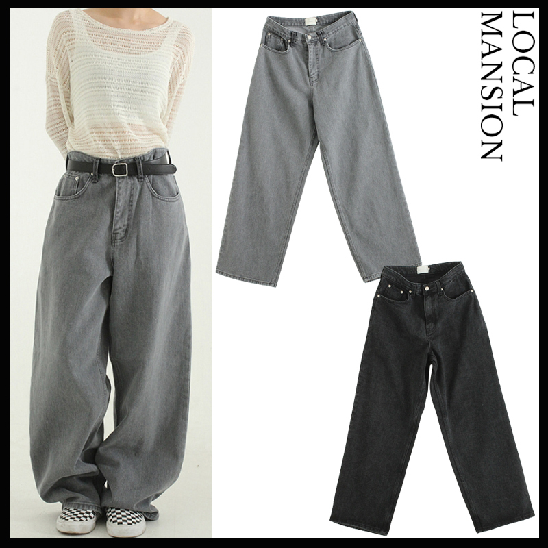 【LOCAL MANSION】男女兼用★oversize wide jean