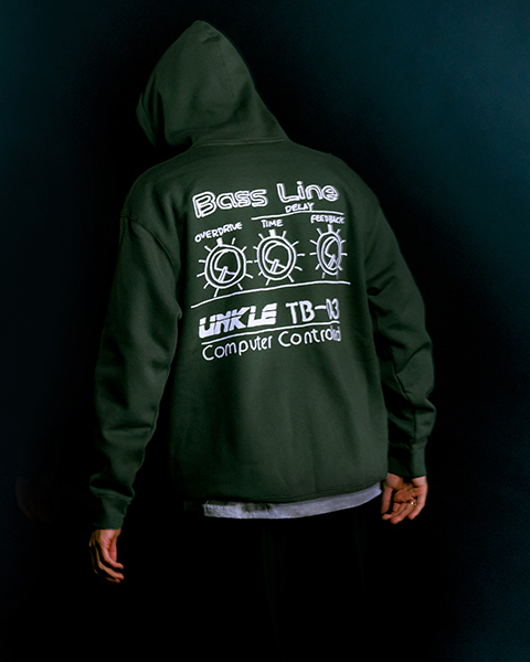 海外限定 PLEASURES X UNKLE & Roland TB-03 フーディ パーカー