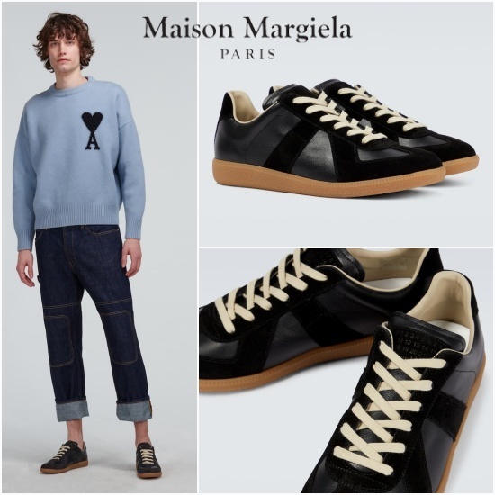 Maison Margiela*ブラック Replica ローカットスニーカー Maison Margiela*ブラック Replica ローカットスニーカー