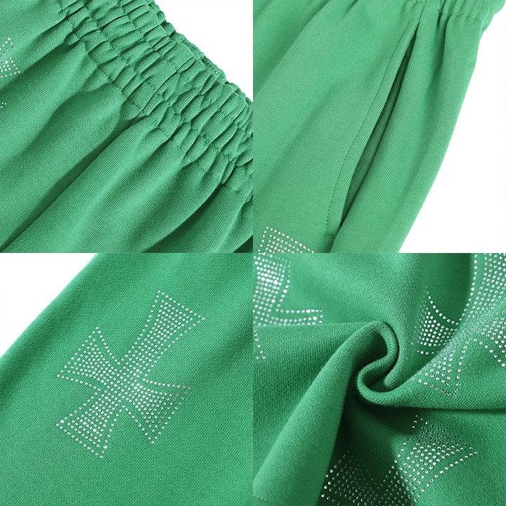 ユニセックス UNKNOWN アンノウン ☆ CROSS RHINESTONE JOGGER