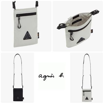 Agnes b Messenger & Shoulder Bags Unisex Nylon Plain Logo Messenger & Shoulder Bags