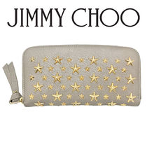 Jimmy Choo【即発可能】大人気シリーズ*スタッズ*ラウンド長財布