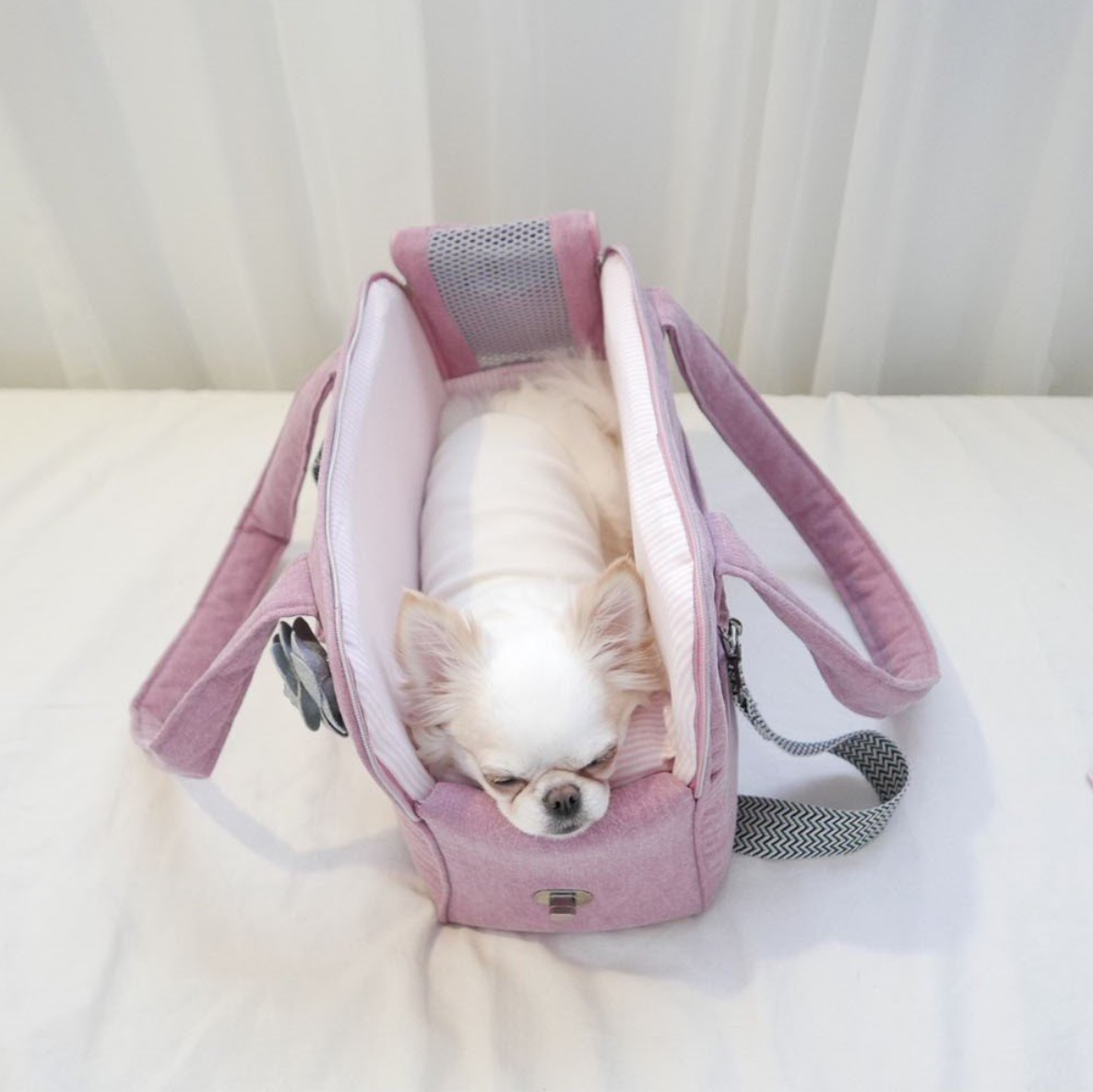 《韓国BABIANA》AJI BAG CUBE (rose) Mサイズ 犬用キャリー