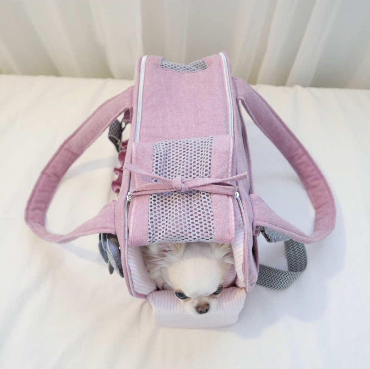 《韓国BABIANA》AJI BAG CUBE (rose) Mサイズ 犬用キャリー