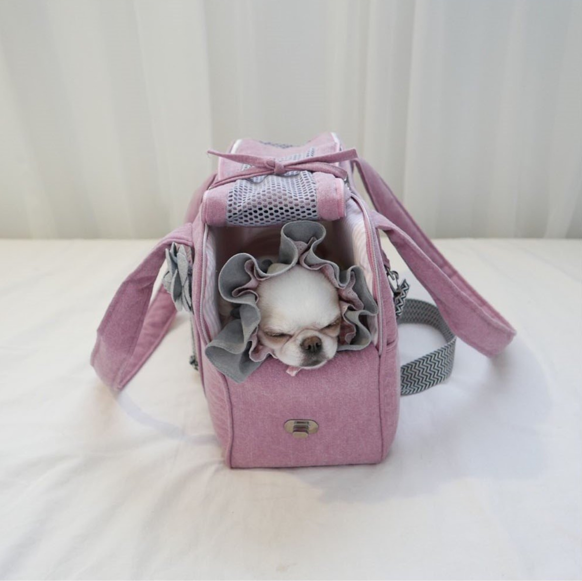 《韓国BABIANA》AJI BAG CUBE (rose) Mサイズ 犬用キャリー