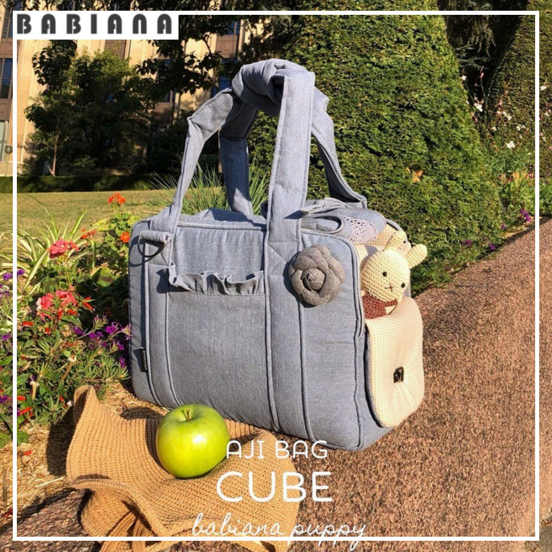 《韓国BABIANA》AJI BAG CUBE (denim) Mサイズ 犬用キャリー