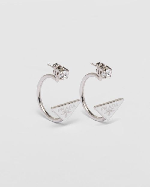 PRADA】プラダ 人気 トライアングル ロゴ シンボル ピアス