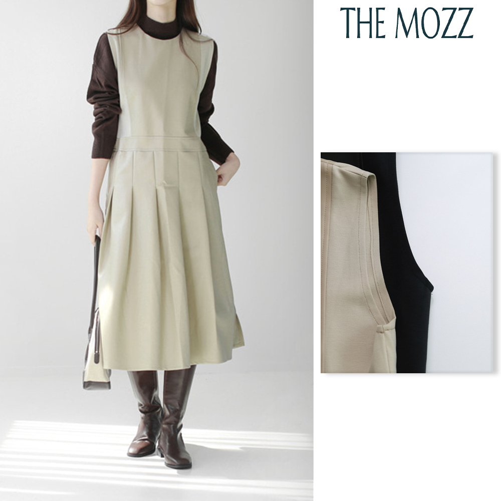 【THE MOZZ】Malt leather pleated one piece
