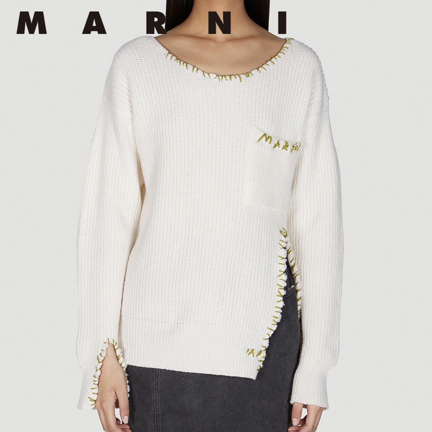 MARNI マルニ バージンウール ステッチロゴセーター 小物などお買い
