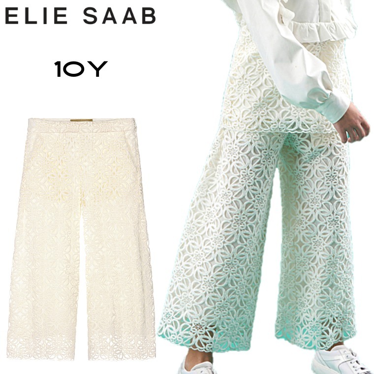 レバノン発!! Elie Saab ★Ivory レース トラウザーズ★10Y