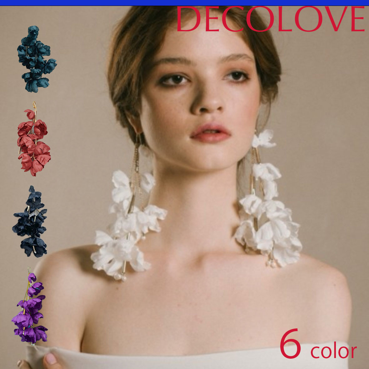【DECOLOVE】エコーフラワーピアス 片耳でもおしゃれ