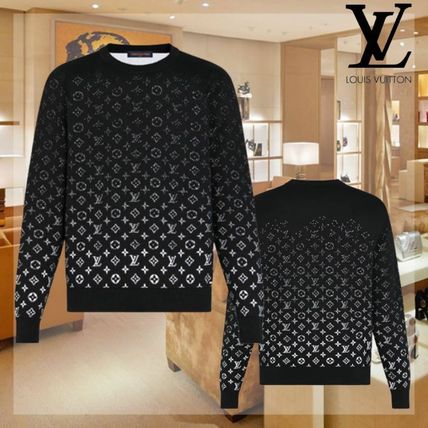 Louis Vuitton Sweaters Crew Neck Pullovers Monogram Unisex Blended Fabrics Bi-color