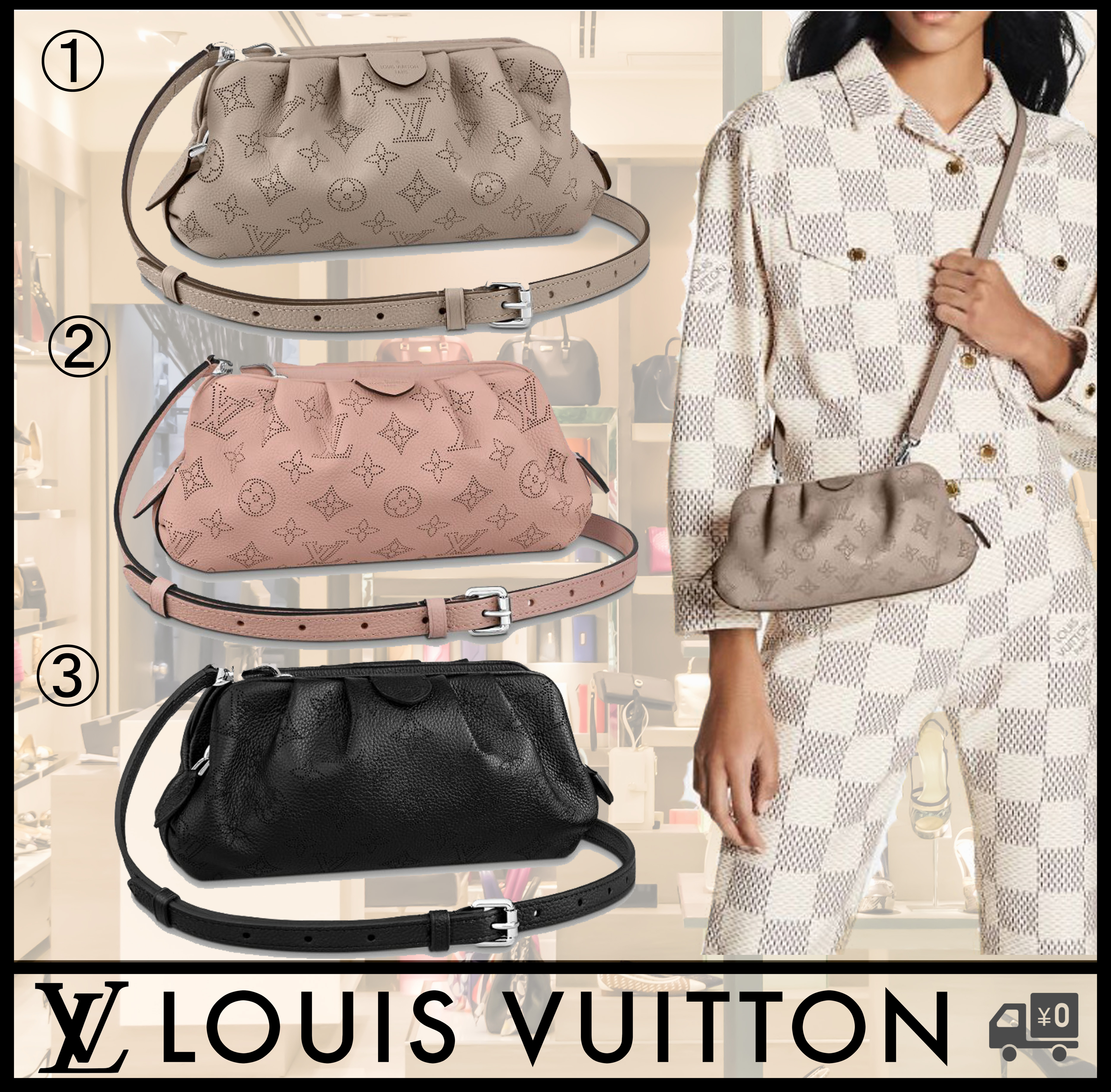 Shop Louis Vuitton MAHINA Monogram Street Style 2WAY Leather Elegant Style  Crossbody (M55800, M55801) by SkyNS