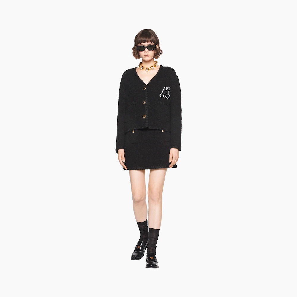 【特別感】MIUMIU シングルブレストブークレジャケット MIUMIU】ブークレ シングルブレストジャケット