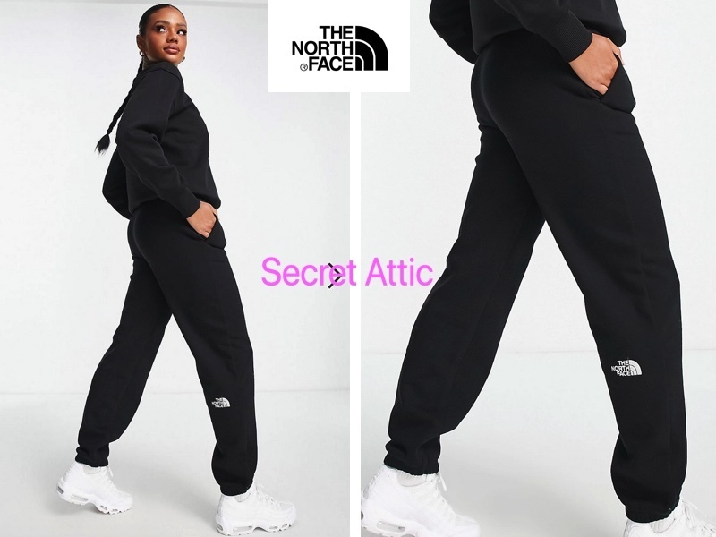 国内発送★North Faceフロントバックロゴ付きジョガーパンツ(bK)
