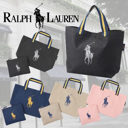 Ralph Lauren Totes Stripes Casual Style Unisex Street Style A4 Plain