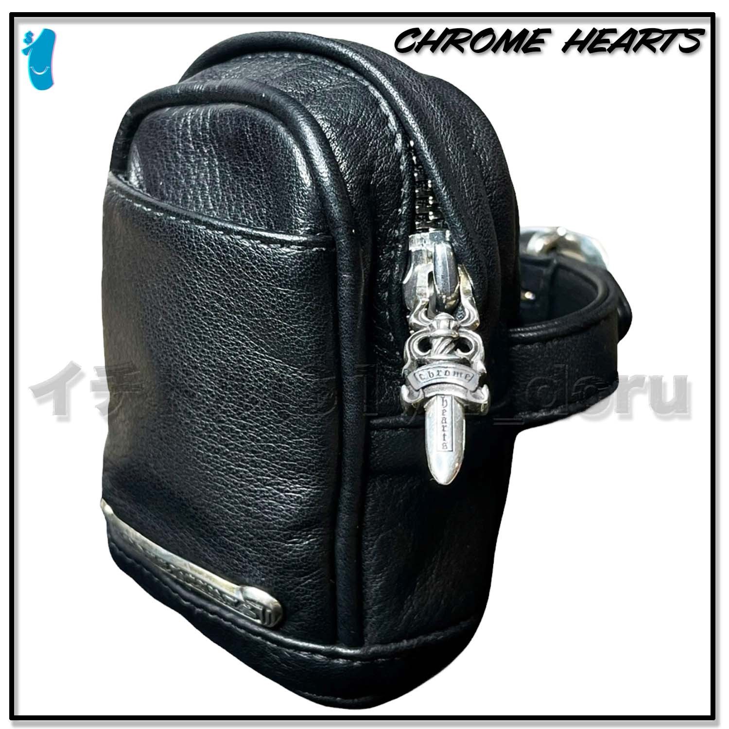 +CHROME HEARTS+ スクロール リスト ミニ レザー バッグ ダガー