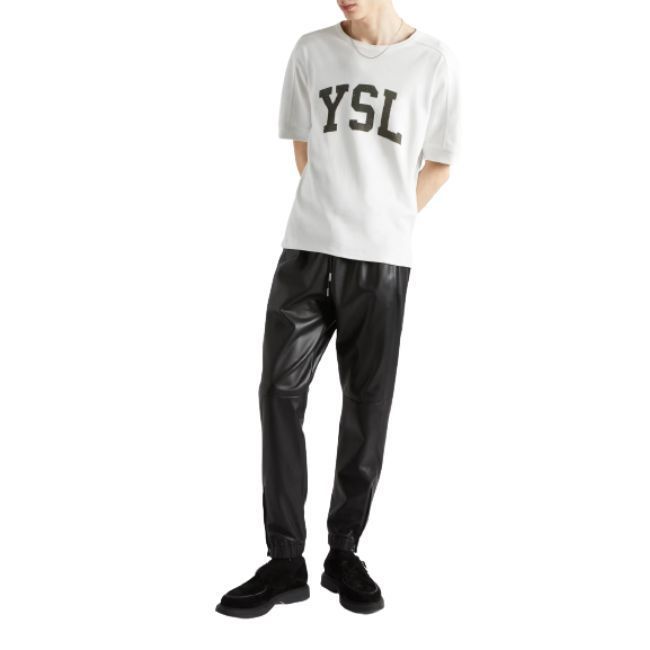 SAINT LAURENT】ロゴプリント コットンジャージー Tシャツ ...