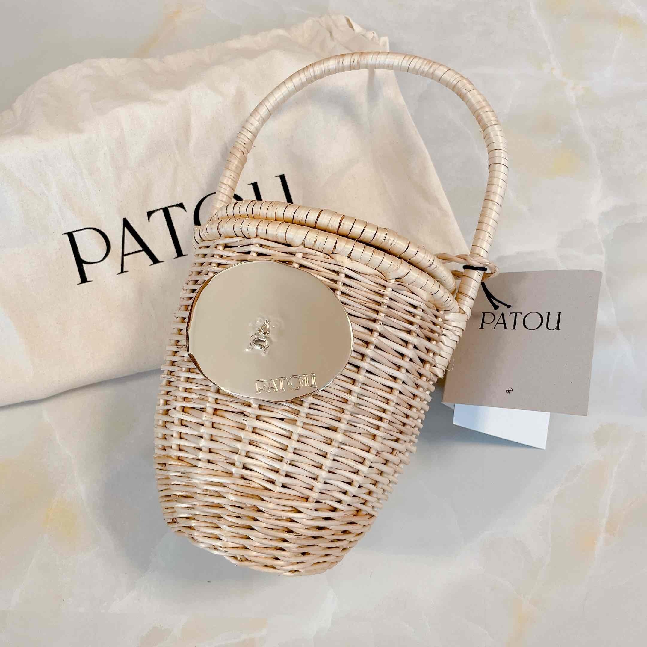 送関込】PATOU☆パトゥ ウィッカー バケツバッグ (PATOU/かご